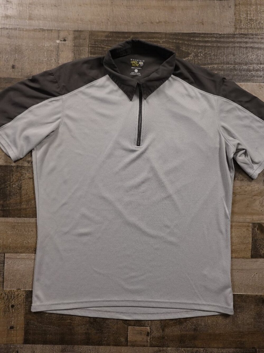 Mountain Hardwear Canyon Pro 1/4 Zip Shirt Men's Large Gray Hiking Trail